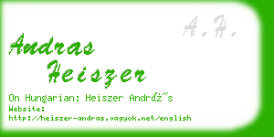 andras heiszer business card